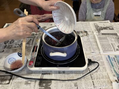 赤しそジュース作り